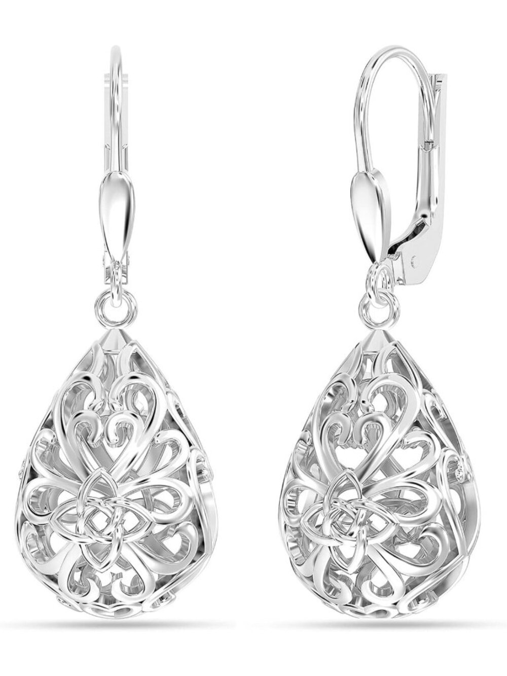 Lightweight 925 Sterling Silver Drop Dangle Earrings | Teardrop Leverback Style